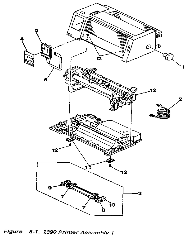 Figure 8-1. 2390 printer assembly 1