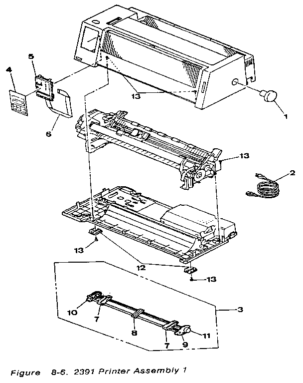 Figure 8-6. 2391 printer assembly 1