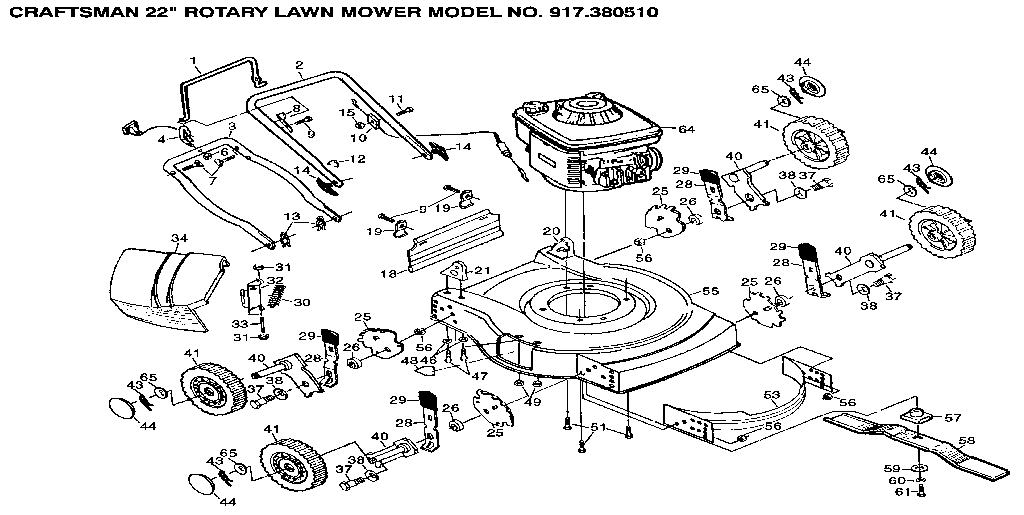 22" rotary lawn mower