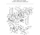 Kenmore 41799195810 dryer, cabinet, drum, heater diagram