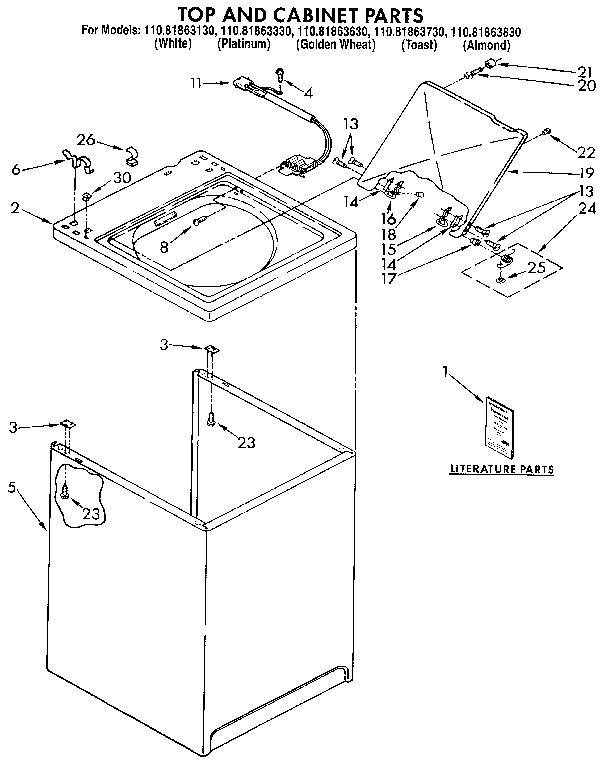 TOP AND CABINET PARTS