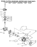Brake, clutch, gearcase, motor and pump