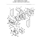 Kenmore 41799185110 dryer, cabinet, drum, heater diagram