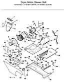 Dryer, motor, blower, belt