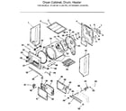 Kenmore 41799190810 dryer - cabinet, drum, heater diagram
