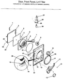Door, front panel, lint filter
