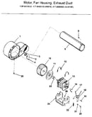 Motor, fan housing, exhaust duct