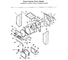 Kenmore 41799180810 dryer-cabinet, drum, heater diagram