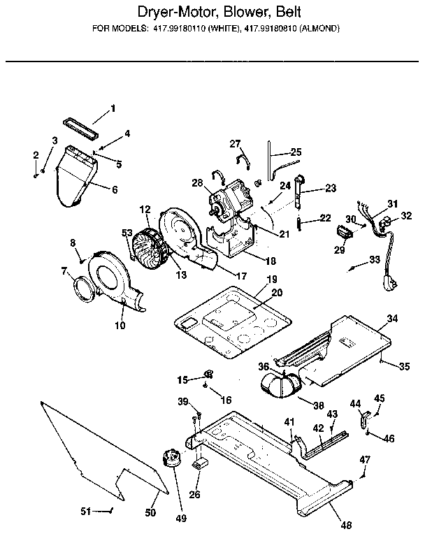 Dryer-motor and blower
