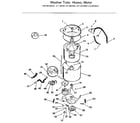 Kenmore 41799180810 washer-tubs, hoses, motor diagram
