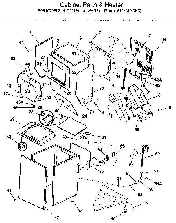 CABINET PARTS & HEATER