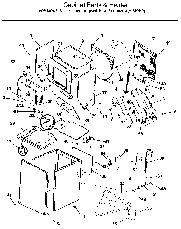 CABINET PARTS & HEATER