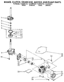 Brake, clutch, gearcase, motor and pump