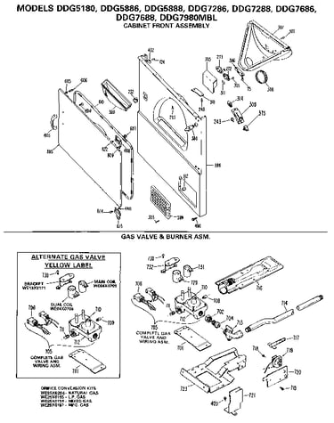 Cabinet front and burner