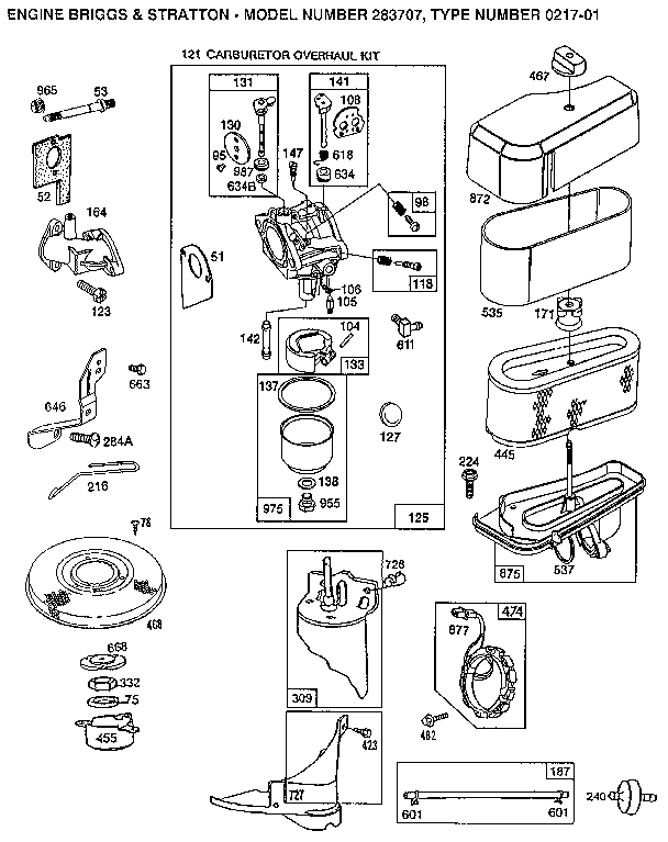 Carburetor and air cleaner assembly