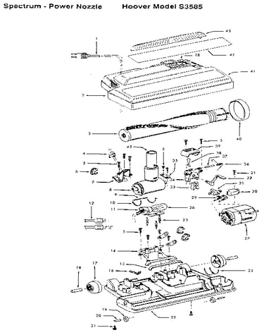 Nozzle and motor assembly