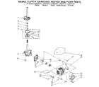 Whirlpool LA9800XTM1 brake, clutch, gearcase, motor and pump diagram