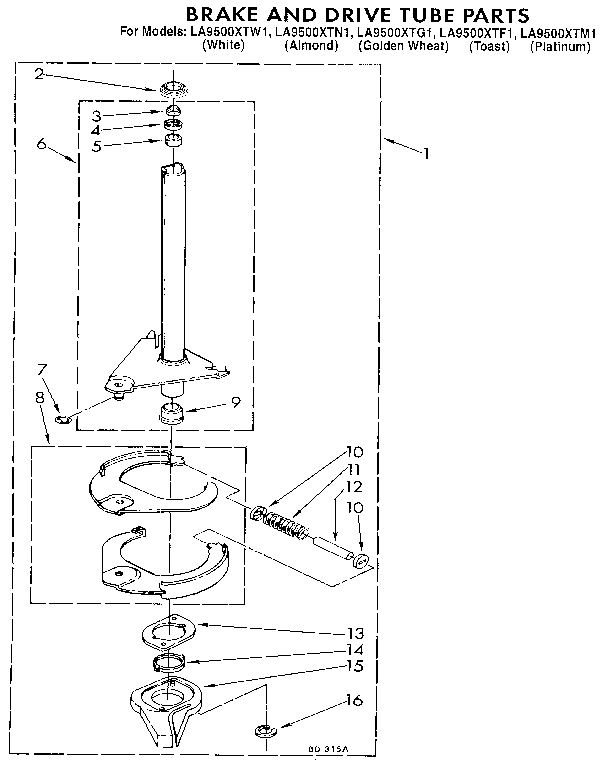 Brake and drive tube