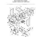 Kenmore 41799985140 dryer, cabinet, drum, heater diagram