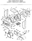 Dryer, cabinet, drum, heater