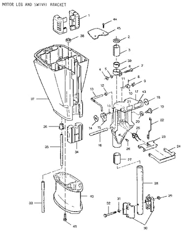 Motor leg and swivel bracket