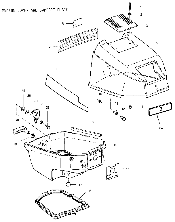 Engine cover and support plate