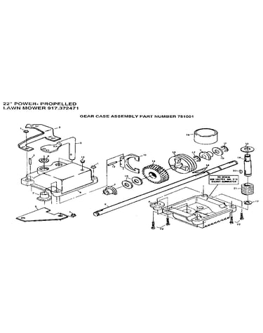 Gear case assembly part number 751001