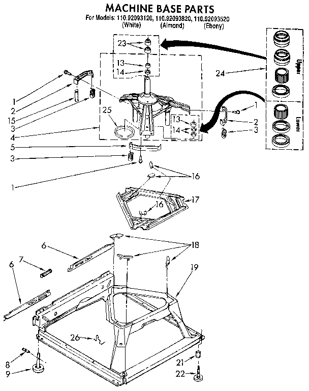 Machine base parts