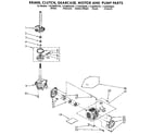 Kenmore 11082982830 brake, clutch, gearcase, motor and pump diagram