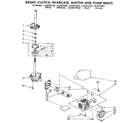 Kenmore 11082873130 brake, clutch, gearcase, motor and pump diagram