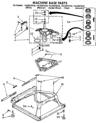 Machine base parts