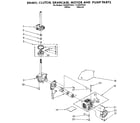 Kenmore 11082870930 brake, clutch, gearcase, motor and pump diagram