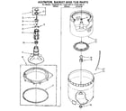 Kenmore 11092195110 tub, basket, and agitator diagram