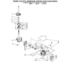 Kenmore 11092195110 brake, clutch, gearcase, motor and pump diagram