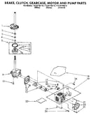 Brake, clutch, gearcase, motor and pump