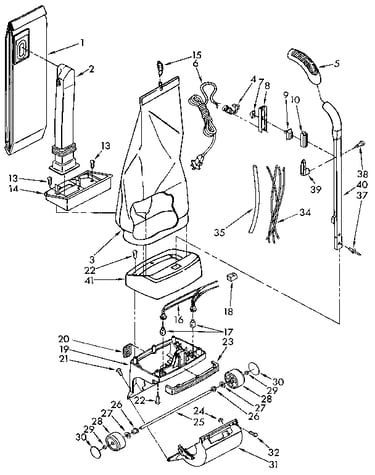 Handle and bag housing
