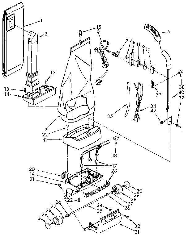 HANDLE AND BAG HOUSING