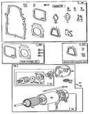 Gasket set and motor-starting