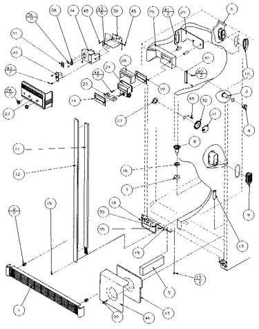 Refrigerator, freezer controls, and cabinet