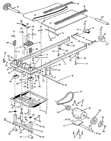 Frame and walking belt assembly