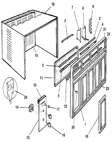 Cabinet and front panel