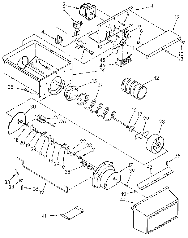 Motor and ice container