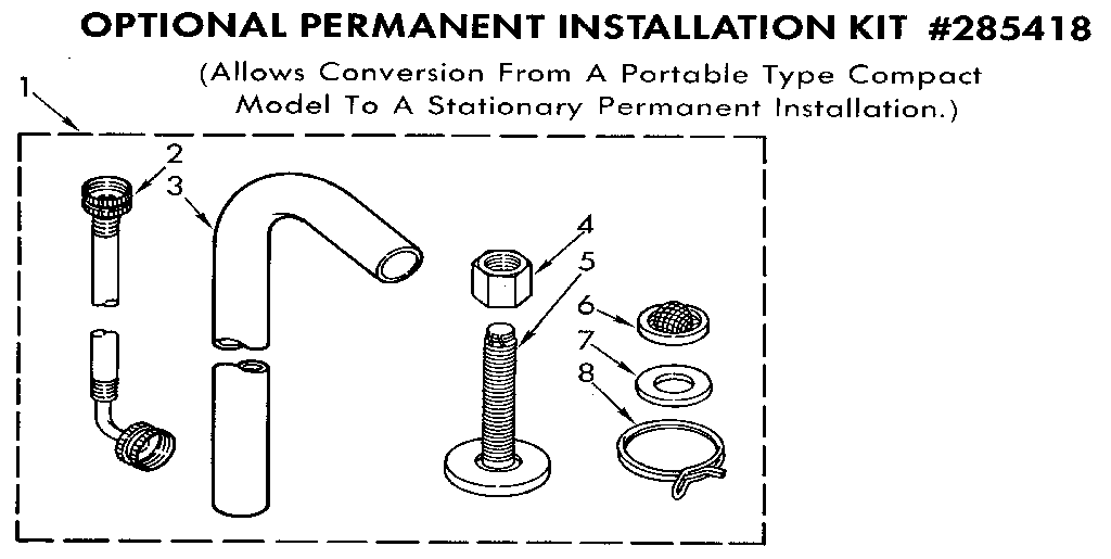 OPTIONAL PERMANENT INSTALLATION KIT #285418