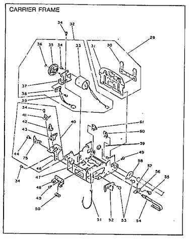 Carrier drive & carrier frame mechanism