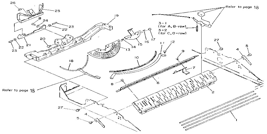 Segment and key lever holder mechanism