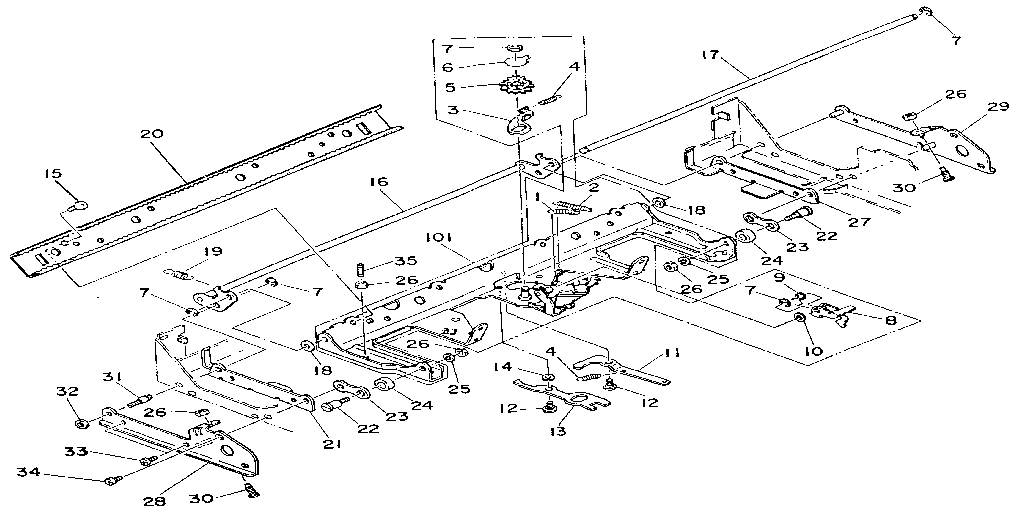 Carriage base and excapement mechanism