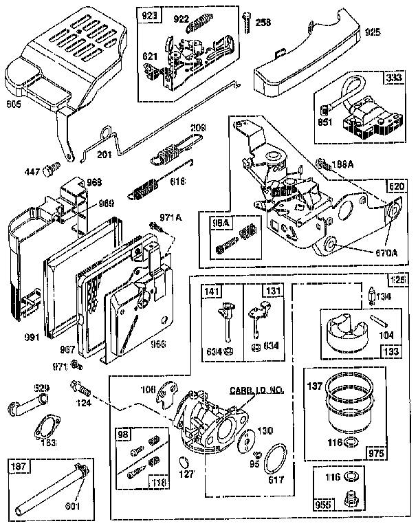 Air cleaner and carburetor assembly