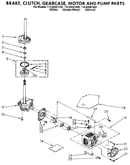 Brake, clutch, gearcase, motor and pump