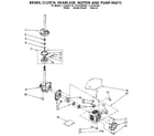 Kenmore 11092282800 brake, clutch, gearcase, motor and pump diagram