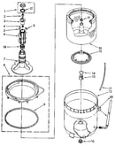Agitator, basket and tub